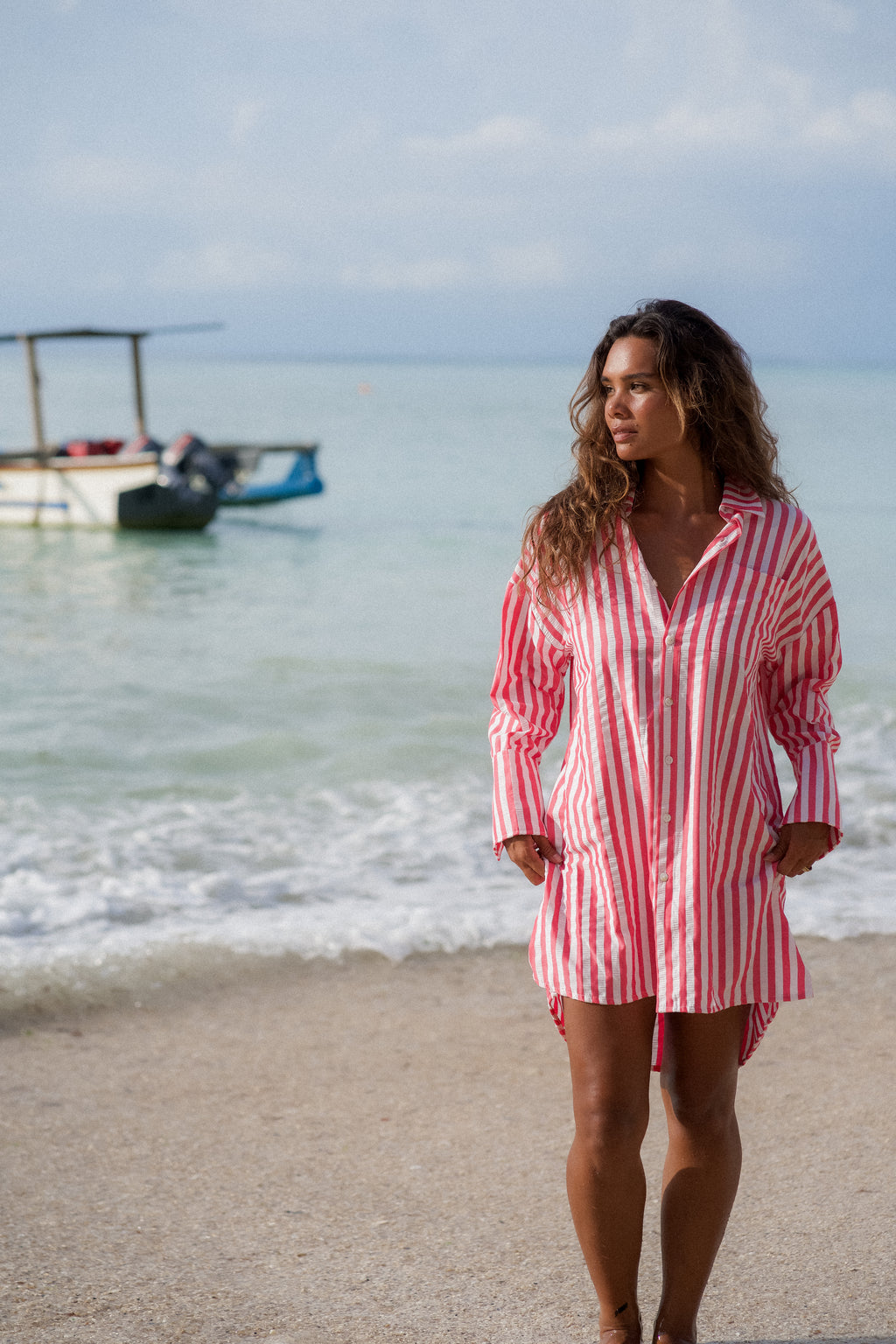 STRIPE SHIRT DRESS PREORDER JULY