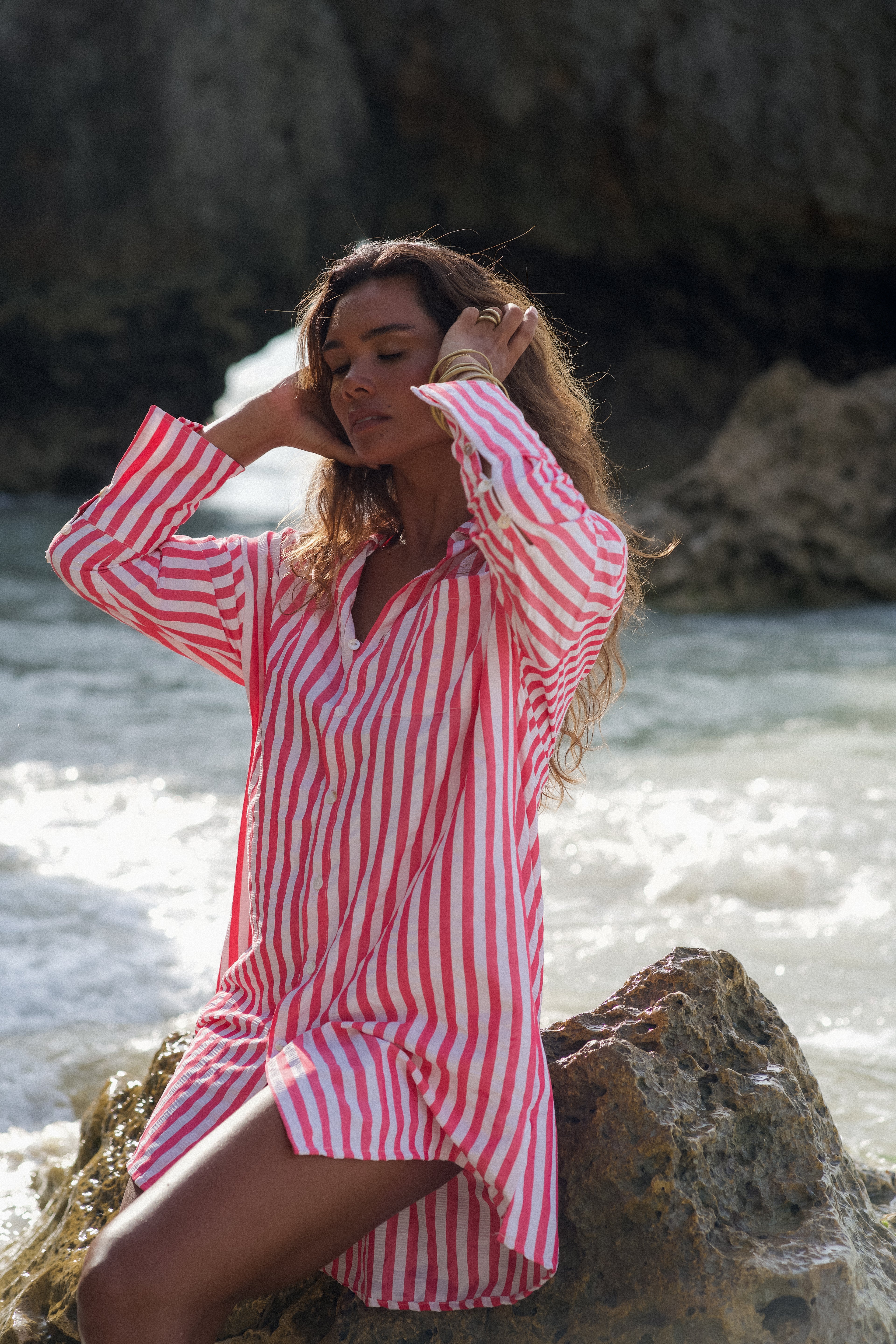 STRIPE SHIRT DRESS PREORDER JULY