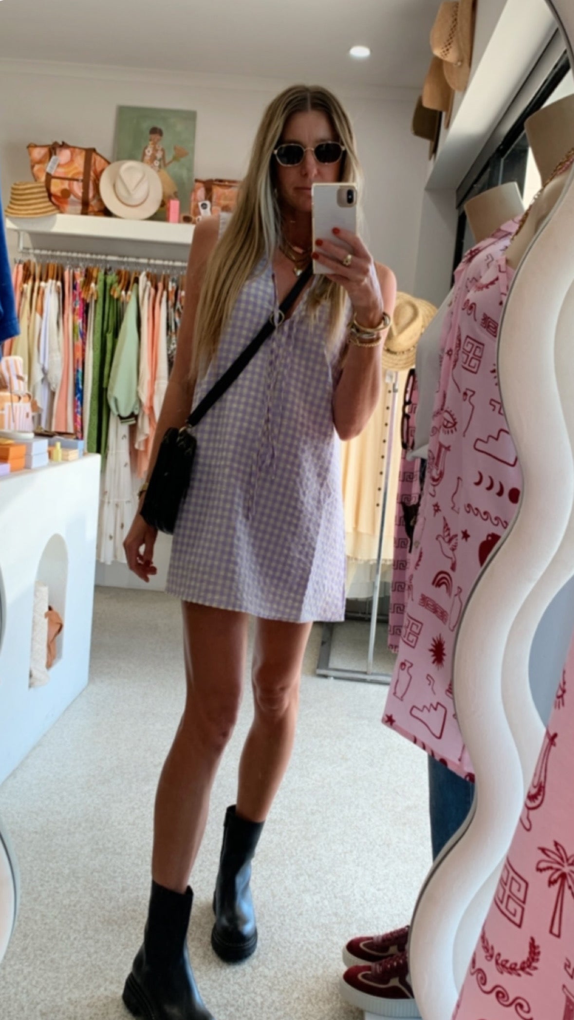 PURPLE GINGHAM SWING