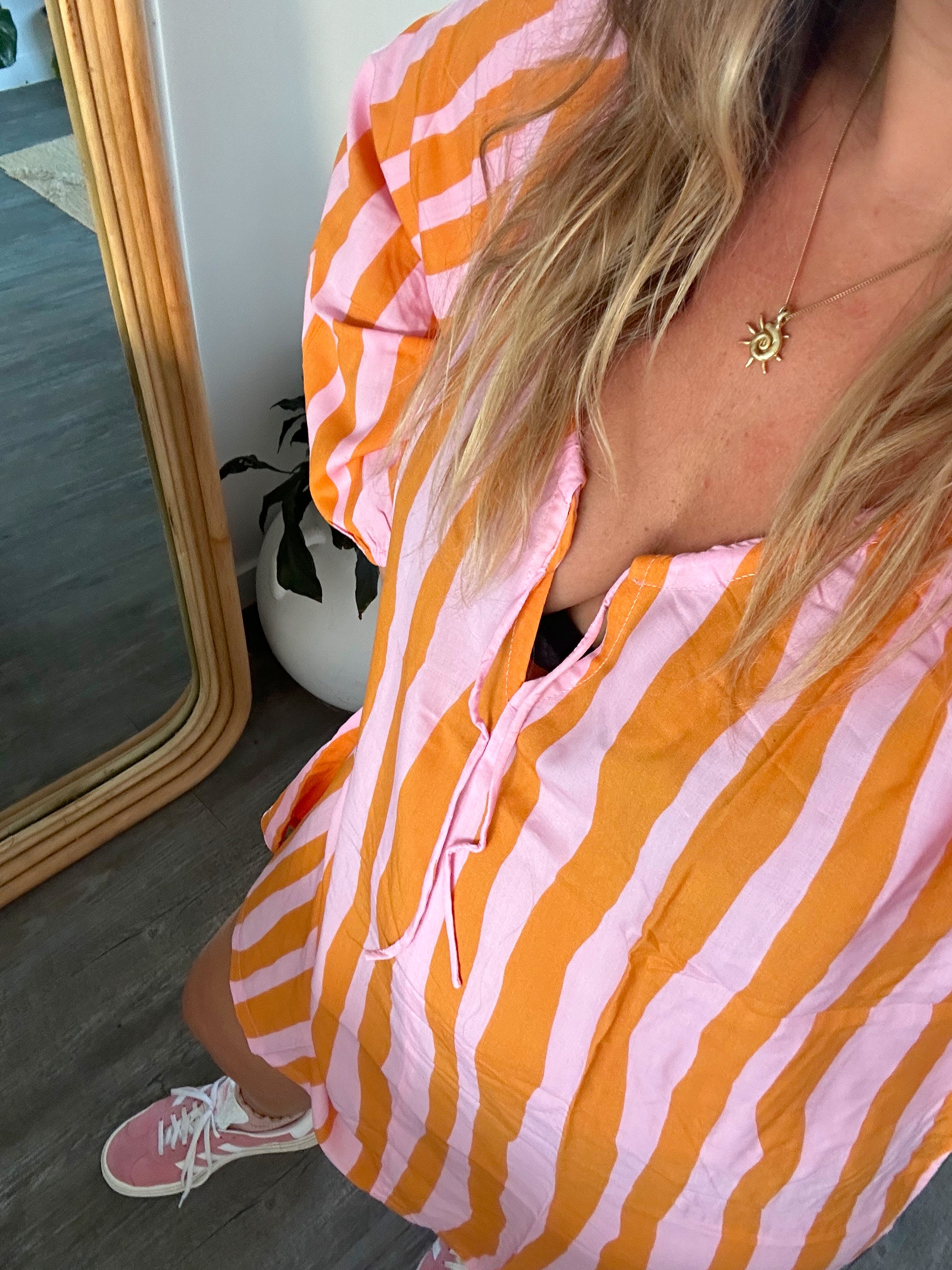 SHERBET ZAG STRIPE SMOCK